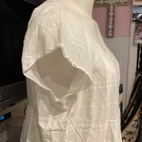 X womens Calvin Klein casual white cap sleeve embroidered regular size top XL - Picture 3 of 5